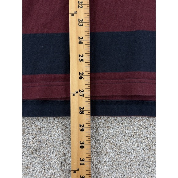 Penguin Munsingwear Rugby Hooded Sweatshirt Mens L Navy Burgundy Green Pullover - Picture 9 of 10